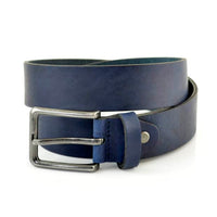 3.5cm brede riem van dik blauw buffel nerf leer