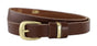 2cm brede bruine riem. Mat goud afgewerkt met 3 speelse lussen.