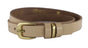 2cm brede taupe riem. Mat goud afgewerkt met 3 speelse lussen.