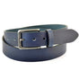 3.5cm brede riem van dik blauw buffel nerf leer
