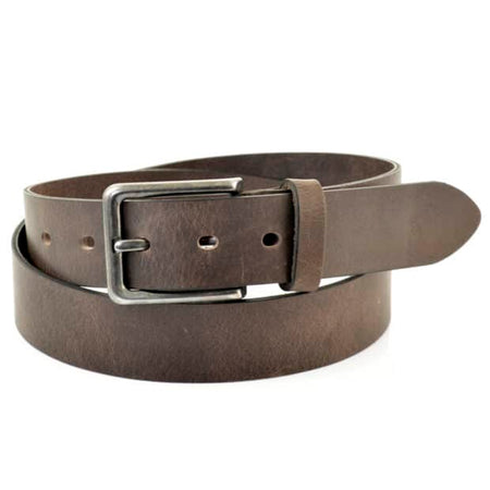 3.5cm brede stevige riem van dik bruin buffel nerf leer
