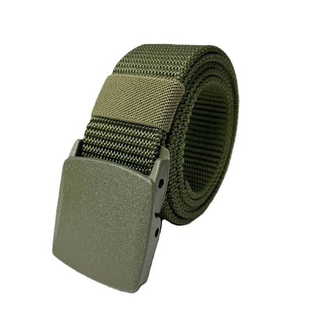 Groene douane vrije riem zonder metaal, metaalvrije riem.