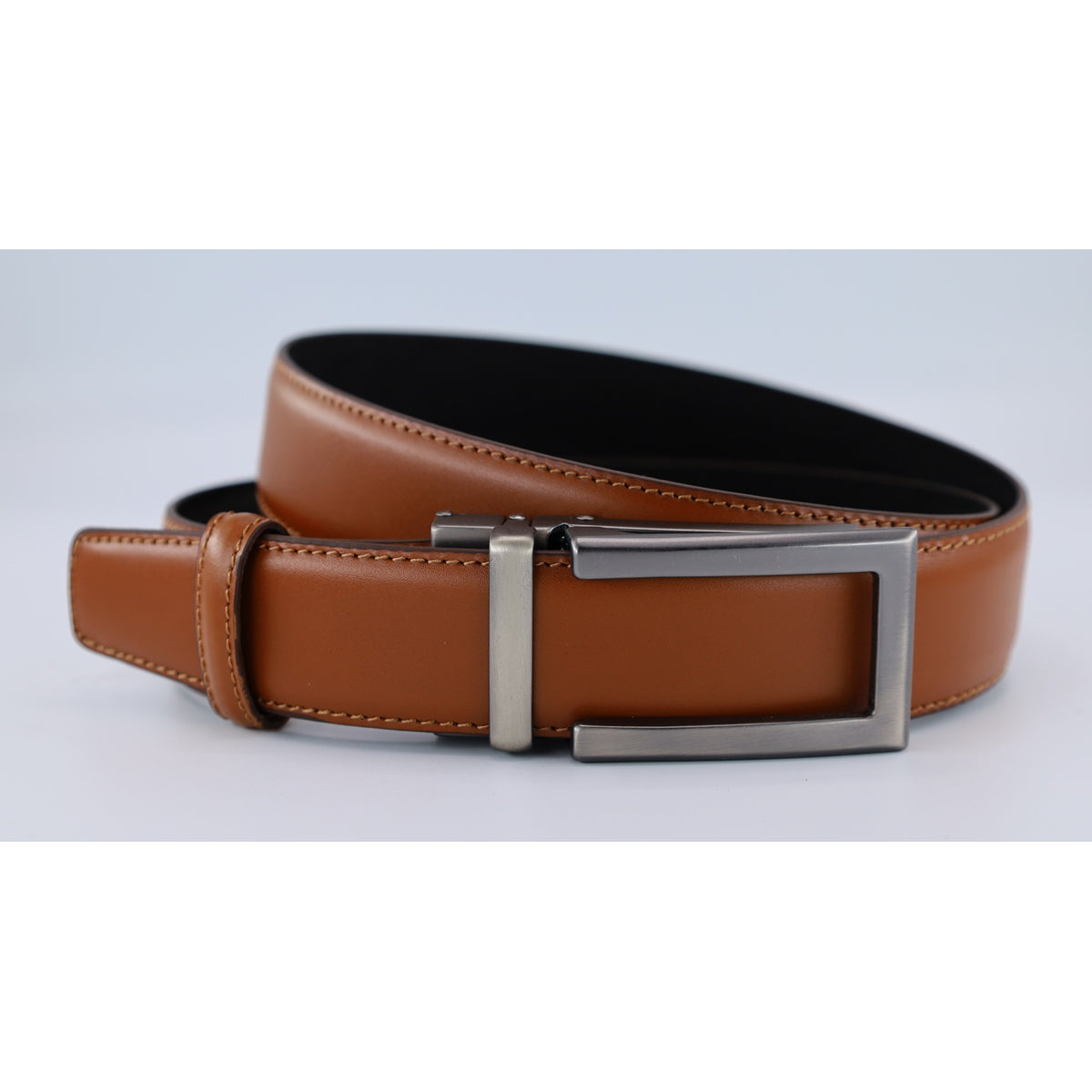Automatische cognac riem zonder gaatjes.