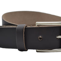 Bruine goedkope 4cm brede split echt leren riem.
