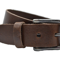 Bruine heren riem van volnerf Italiaans leer