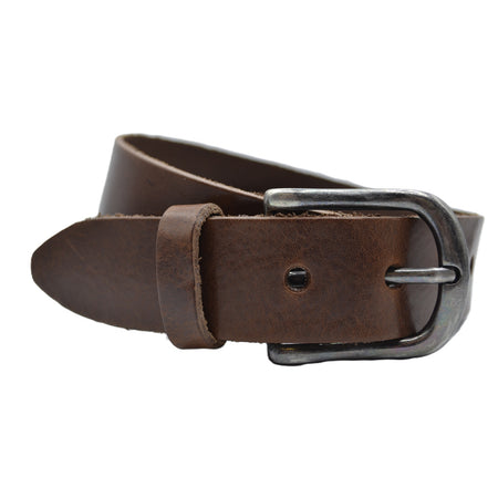 Bruine heren riem van volnerf Italiaans leer