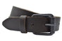Bruine riem van 4cm breed met zwarte stoere rolgesp