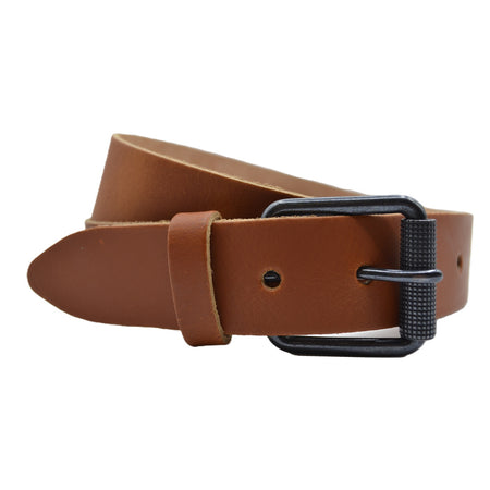4cm brede cognac riem met zwarte gesp