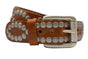 4cm cognac studriem van Italiaans volnerf leer