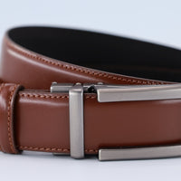 Automatische Hazelnoot cognac riem zonder gaatjes.