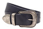 4cm western blauwe volnerf lederen riem