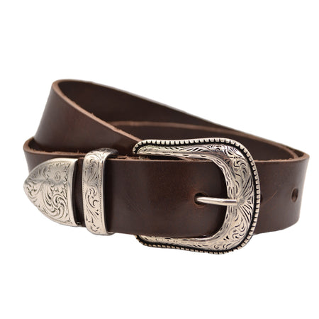 4cm brede western bruine cowboy volnerf lederen riem