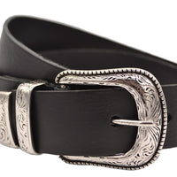 4cm brede western zwarte cowboy volnerf lederen riem