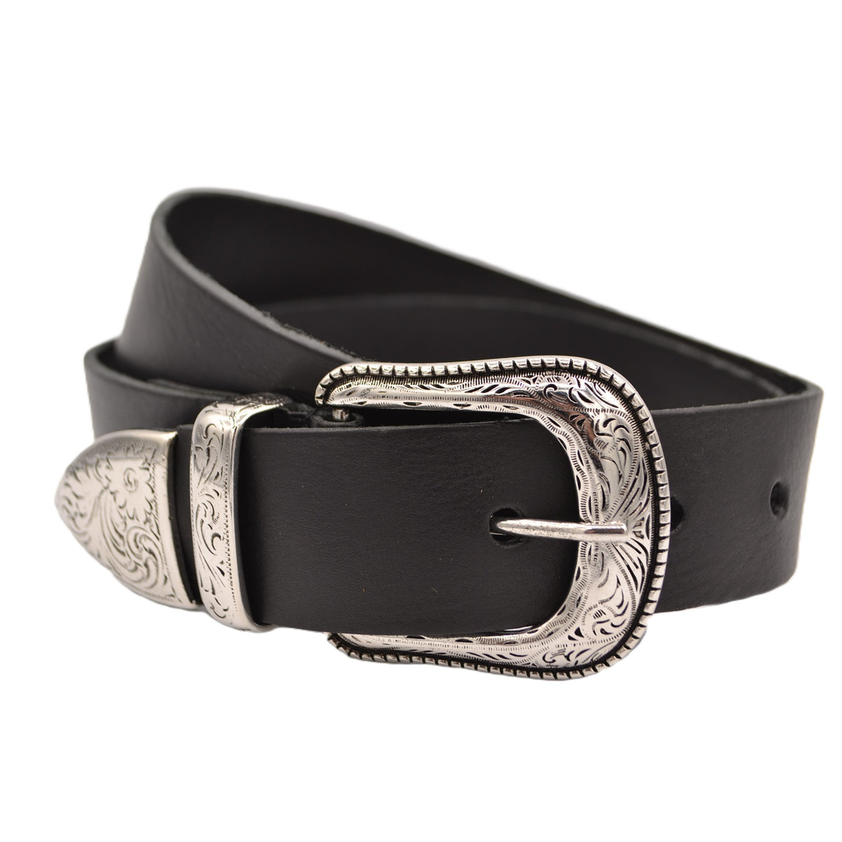 4cm brede western zwarte cowboy volnerf lederen riem