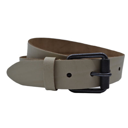 4cm brede ecru riem met zwarte gesp