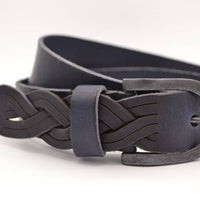 Blauwe Jeans riem met slingerpunt