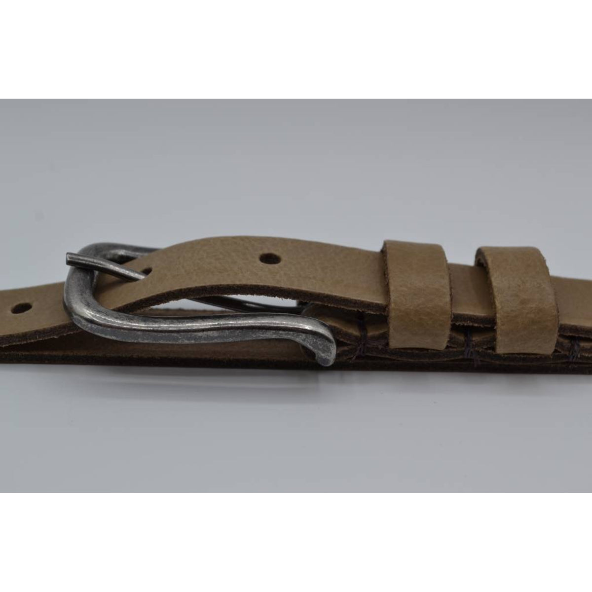 taupe 20mm brede riem met dubbele lus