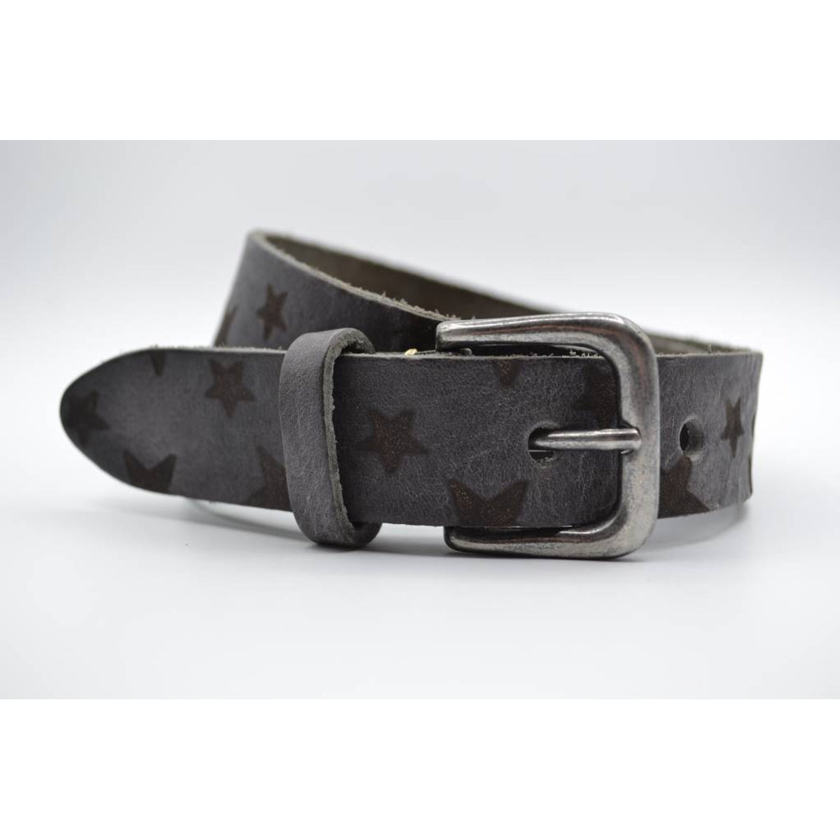 3cm grijze kinder riem met sterprint