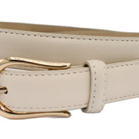 Beige PU vegan leather riem.