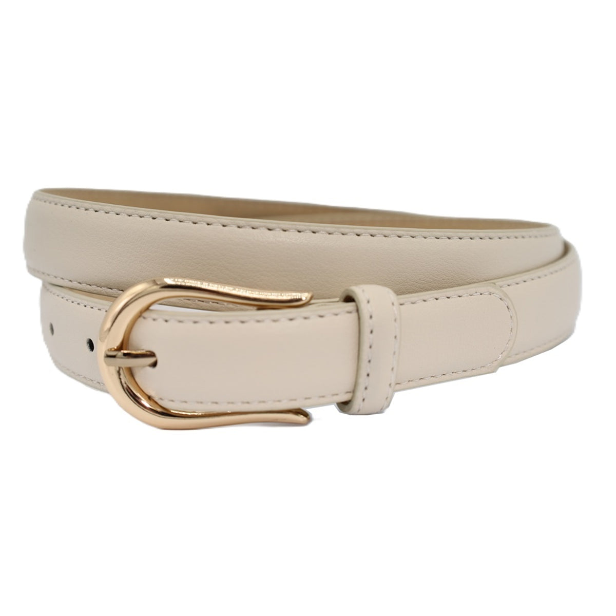 Beige PU vegan leather riem.