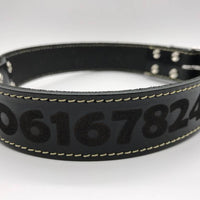 Hondenhalsband 40cm zwart echt Italiaans leer 