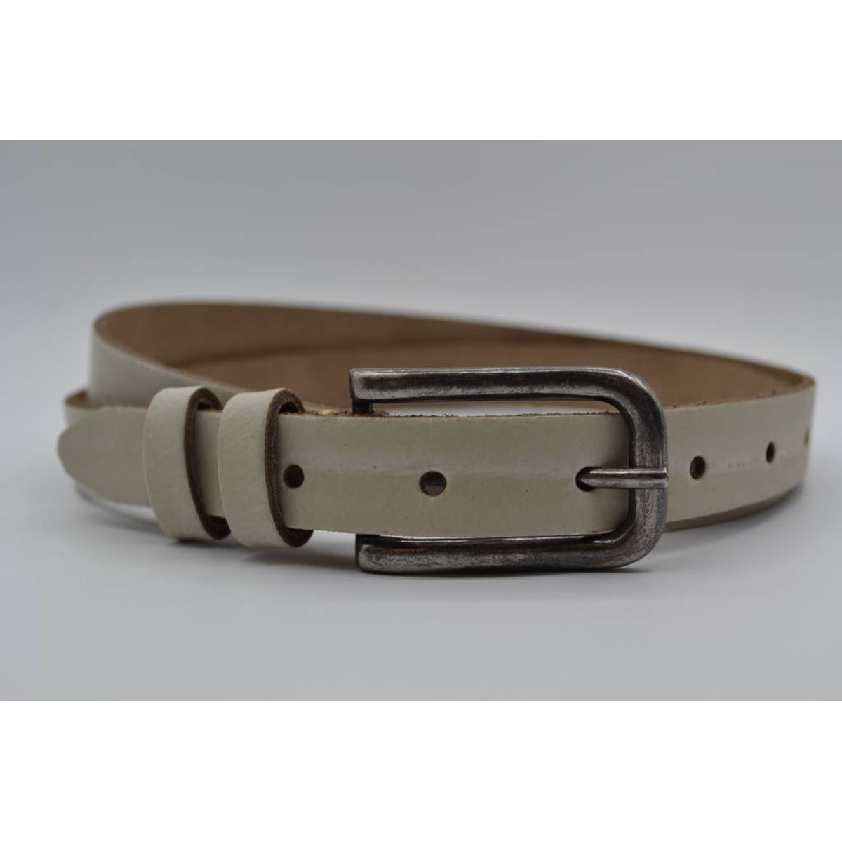 ecru 20mm brede riem met dubbele lus 