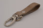 Taupe echt lederen sleutelhanger