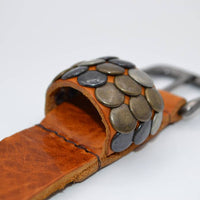 3cm cognac studriem van Italiaans volnerf leer