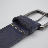 Ster gelaserde blauwe echt lederen riem