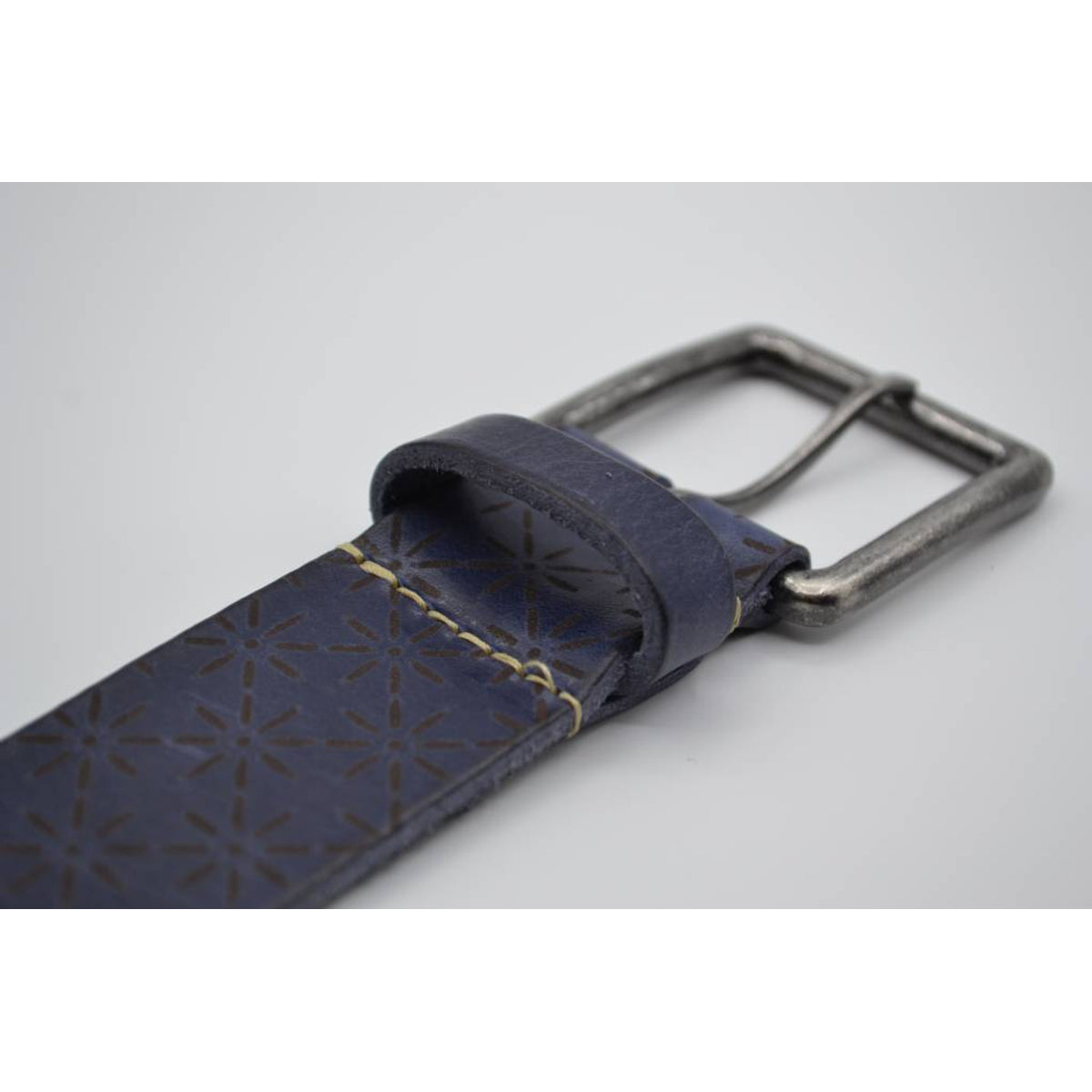Ster gelaserde blauwe echt lederen riem