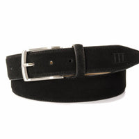zwarte 35mm brede suede lederen riem