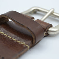 4cm triple dot gelaserde bruine volnerf lederen riem