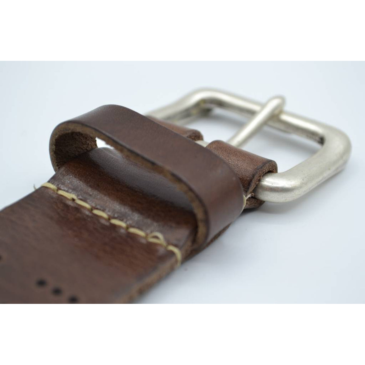 4cm triple dot gelaserde bruine volnerf lederen riem