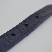 blauwe 2cm brede krokodillen print damesriem 