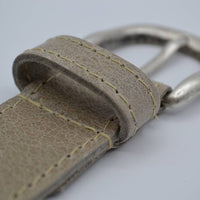 35mm taupe gestikte italiaans volnerf lederen riem 