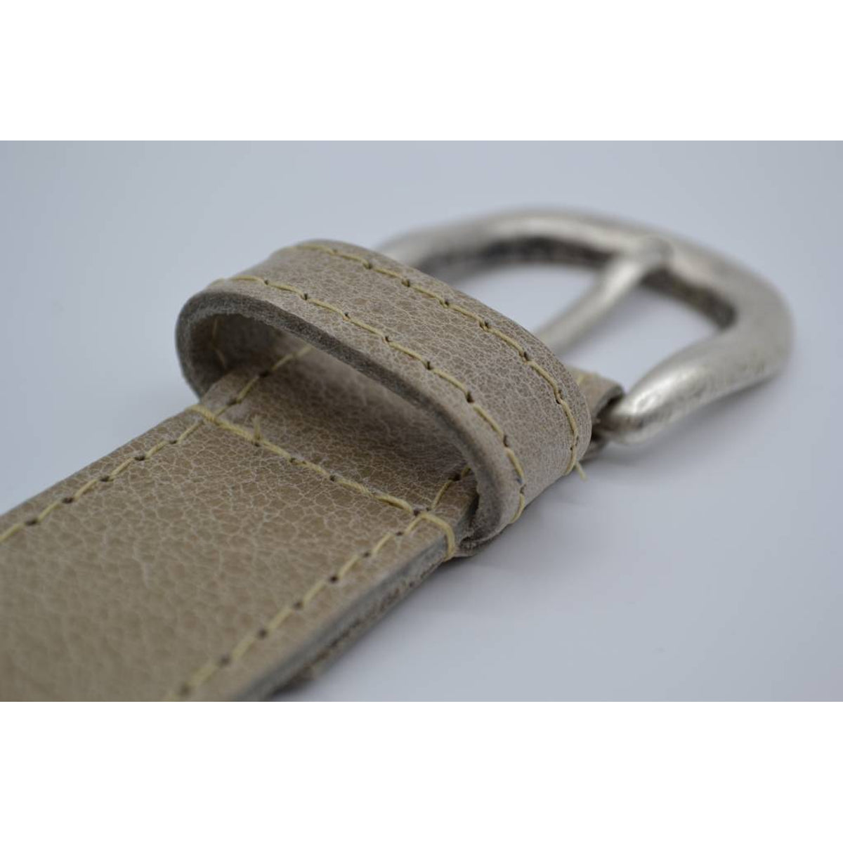 35mm taupe gestikte italiaans volnerf lederen riem 