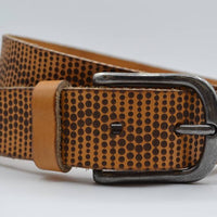 Galaxy gelaserde cognac echt lederen riem