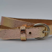 Used look rose echt lederen kinder riem