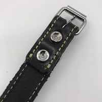 Hondenhalsband 30cm zwart echt Italiaans leer 