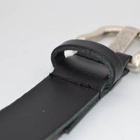 split lederen 30mm zwarte casual perforatie riem 