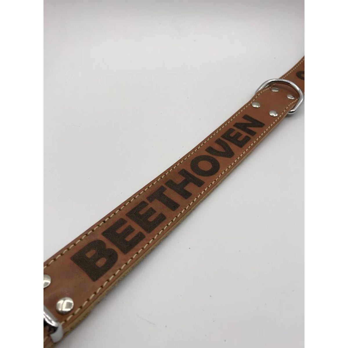 Hondenhalsband 50cm cognac echt Italiaans leer 