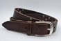 Bruine riem met studs en laserprint