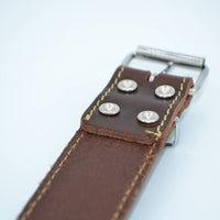 Hondenhalsband 55cm bruin echt Italiaans leer 