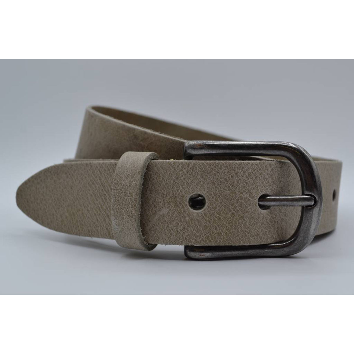 Taupe italiaans volnerf lederen casual riem  