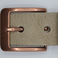 taupe italiaans volnerf lederen met bronze gesp 
