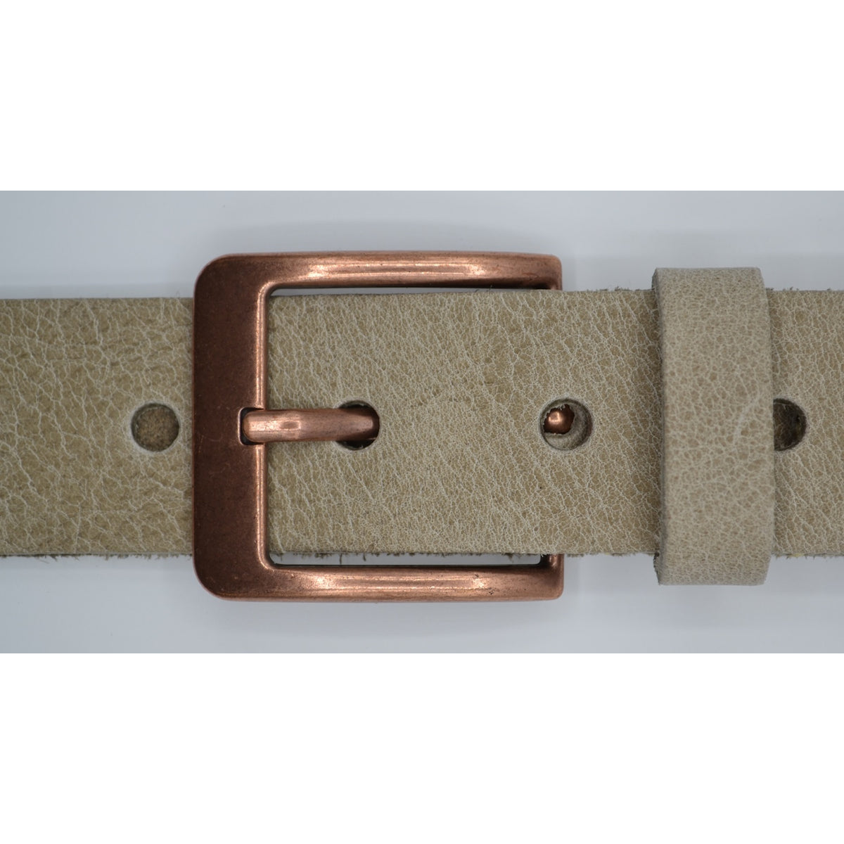 taupe italiaans volnerf lederen met bronze gesp 