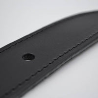 4cm zwarte gestikt italiaans volnerf lederen riem 