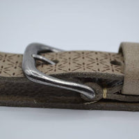 3cm taupe kinder riem met sneeuvlok print