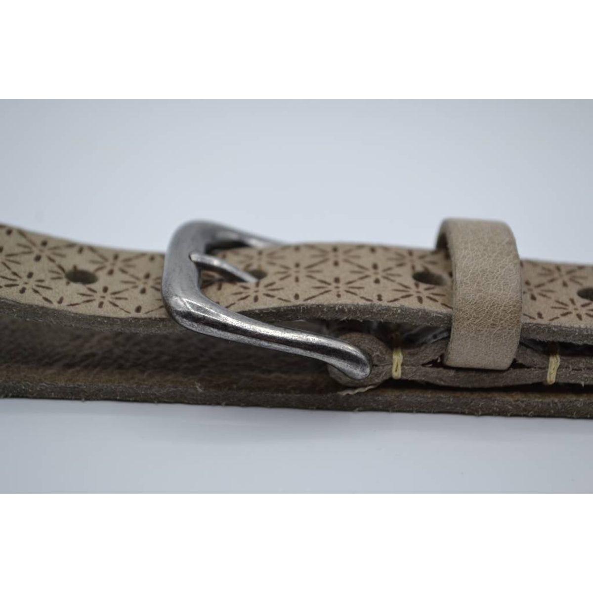 3cm taupe kinder riem met sneeuvlok print