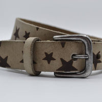 3cm taupe kinder riem met sterprint
